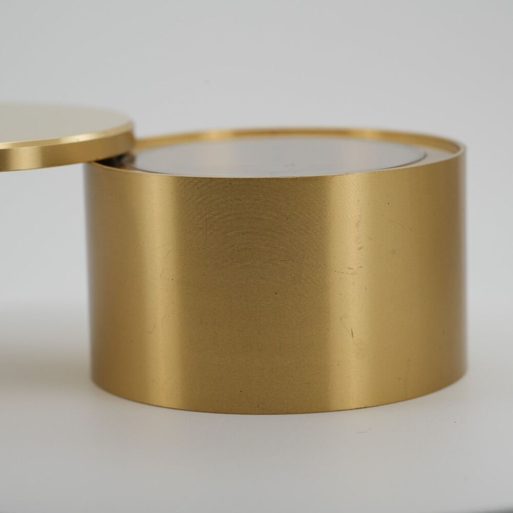 Tiffany & Co Swiss Made Brass Travel Alarm Clock Gold Tone Working (monogrammed) - Picture 7 of 10